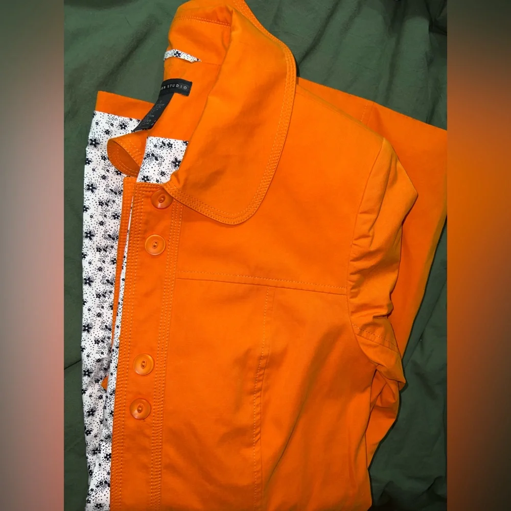 ‼️NWOT: Madison Studio Womens Orange Jacket Trench Coat - S - Picture 5 of 5